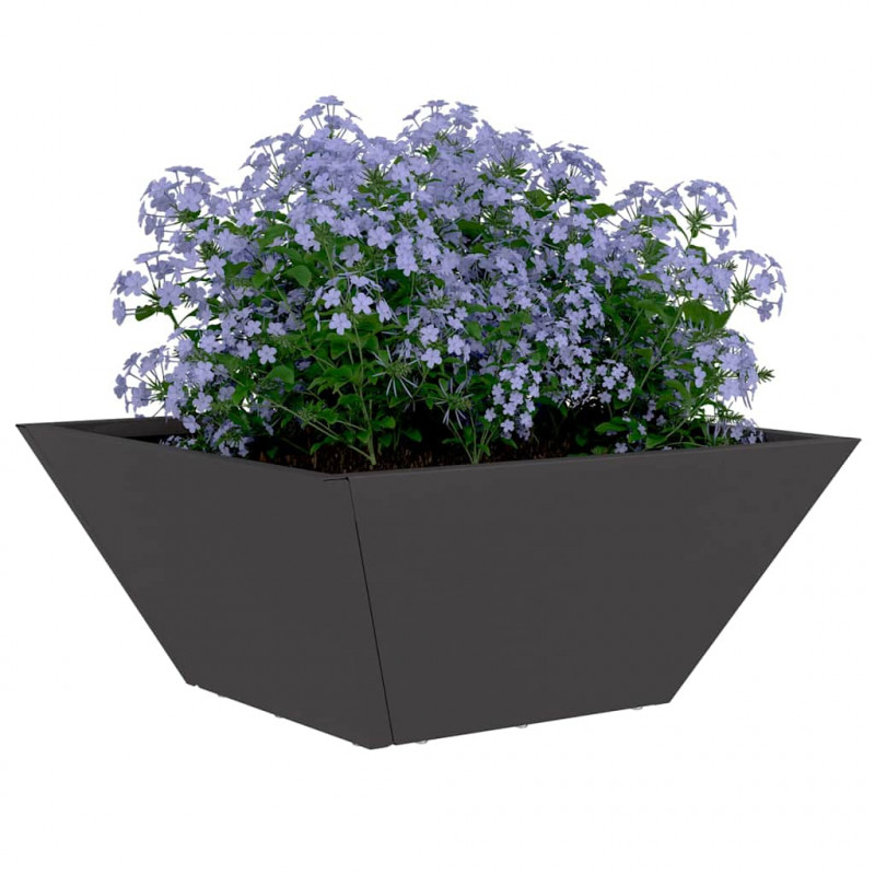 Doniczka ogrodowa Czarny 35 x 35 x 15 cm Stal zimnogięta