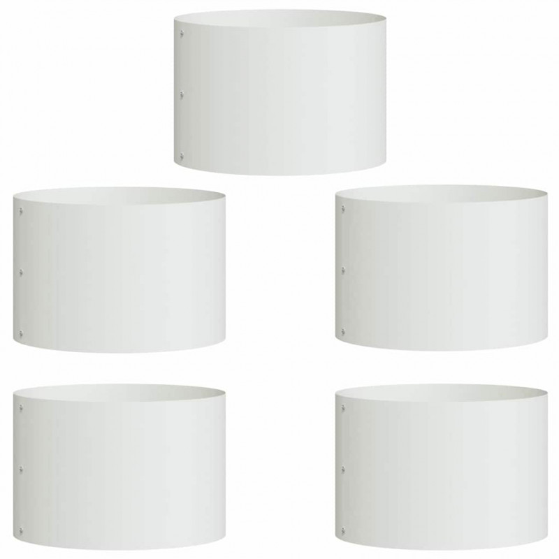 Pierścień doniczki 5 pcs Biały 30 x 30 x 20 cm Stal zimnogięta