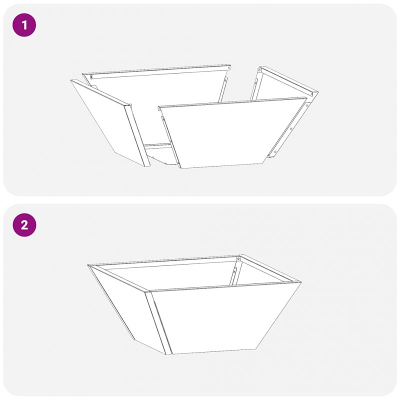 Doniczka ogrodowa Antracyt 35 x 35 x 15 cm Stal zimnogięta