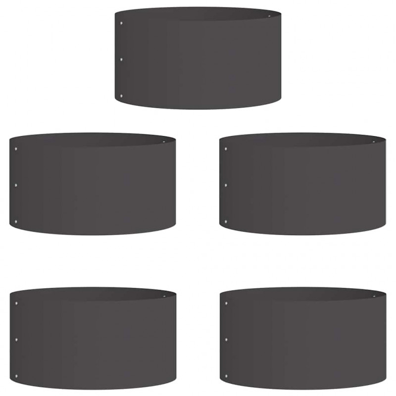 Pierścień doniczki 5 pcs Czarny 40 x 40 x 20 cm Stal zimnogięta