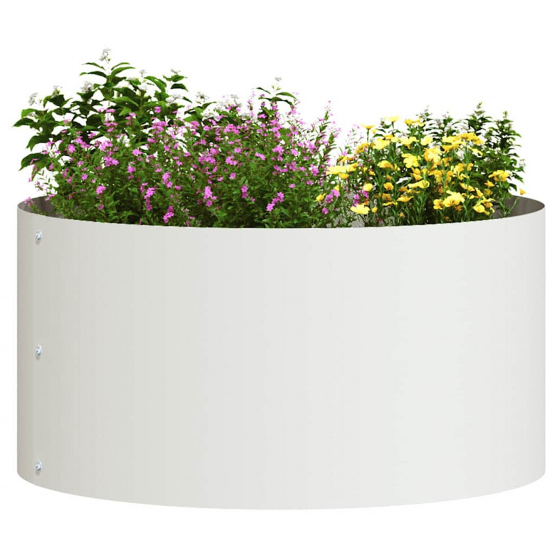 Pierścień doniczki Biały 40 x 40 x 20 cm Stal zimnogięta