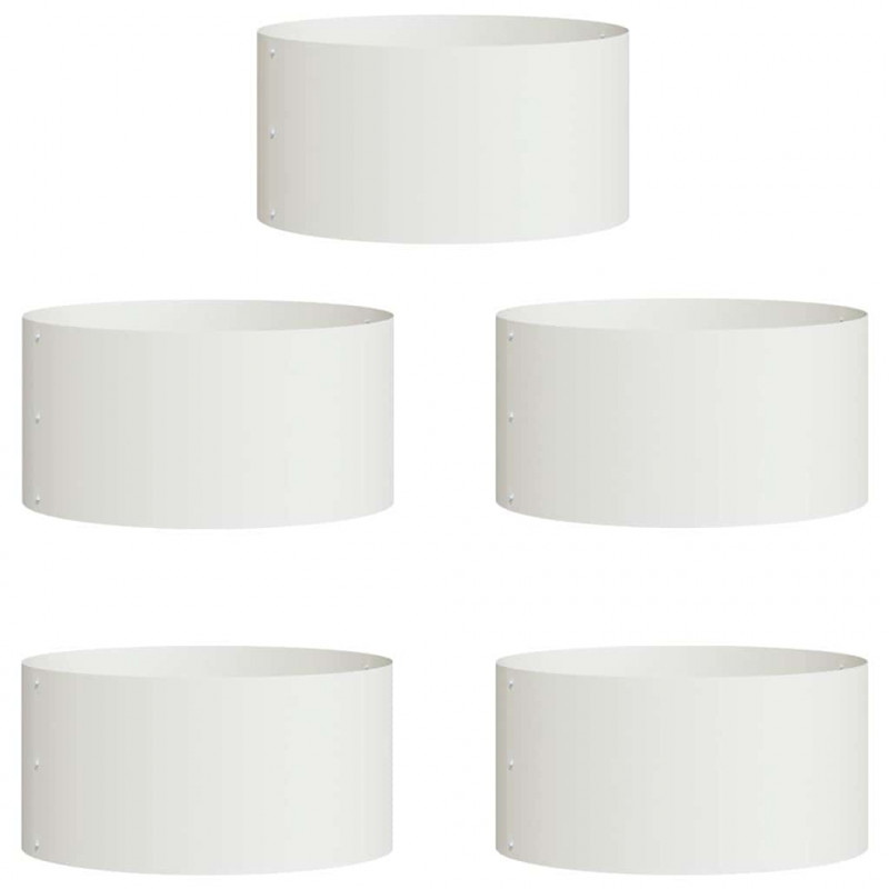 Pierścień doniczki 5 pcs Biały 40 x 40 x 20 cm Stal zimnogięta