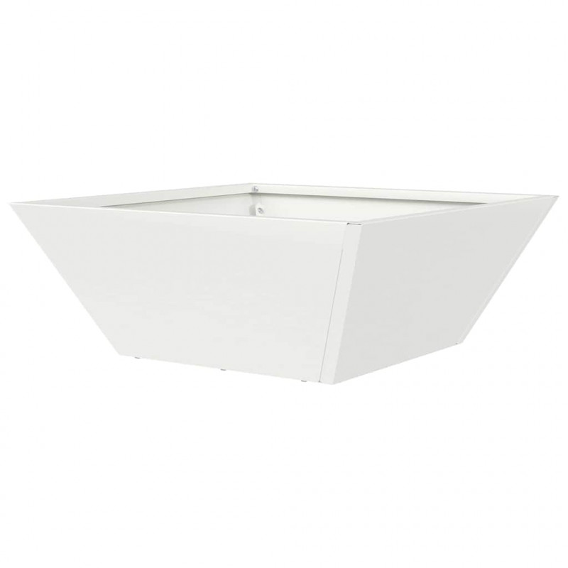 Doniczka ogrodowa 5 pcs Biały 40 x 40 x 15 cm Stal zimnogięta