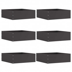 Krawężnik do trawnika 6 pcs Czarny 40 x 40 x 13 cm Stal