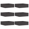 Krawężnik do trawnika 6 pcs Czarny 40 x 40 x 13 cm Stal