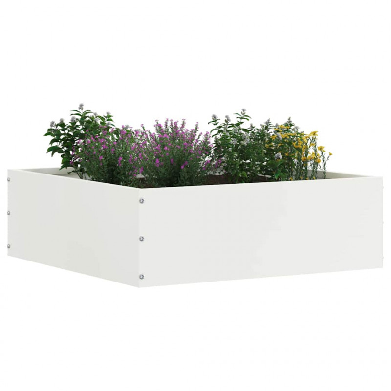 Krawężnik do trawnika Biały 40 x 40 x 13 cm Stal