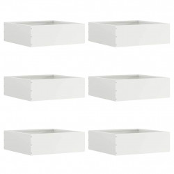 Krawężnik do trawnika 6 pcs Biały 40 x 40 x 13 cm Stal