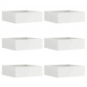 Krawężnik do trawnika 6 pcs Biały 40 x 40 x 13 cm Stal