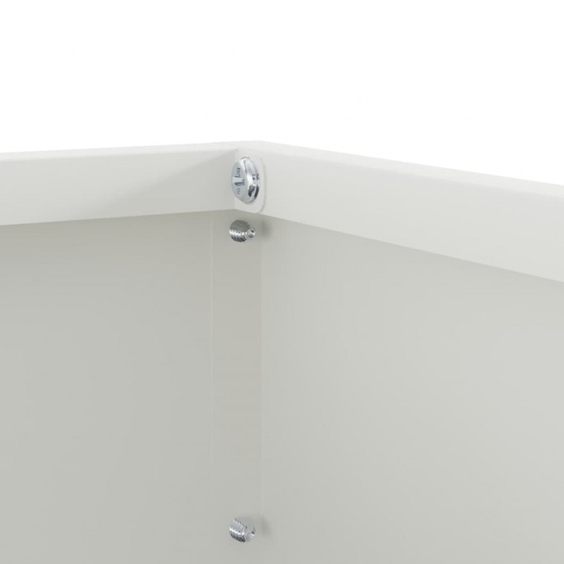 Krawężnik do trawnika 6 pcs Biały 40 x 40 x 13 cm Stal