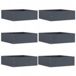 Krawężnik do trawnika 6 pcs Antracyt 40 x 40 x 13 cm Stal