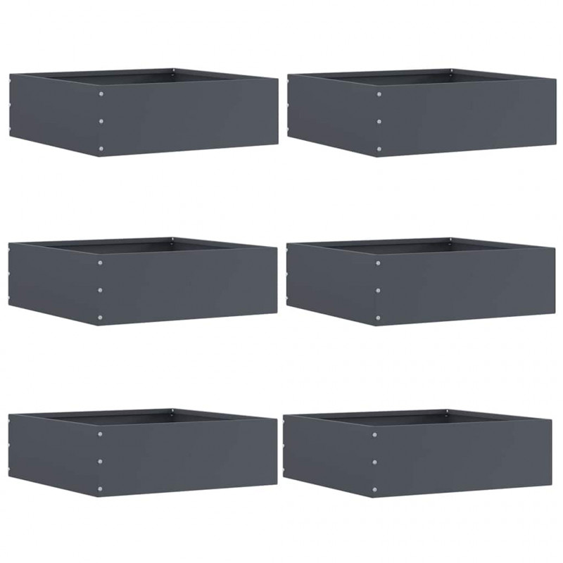 Krawężnik do trawnika 6 pcs Antracyt 40 x 40 x 13 cm Stal