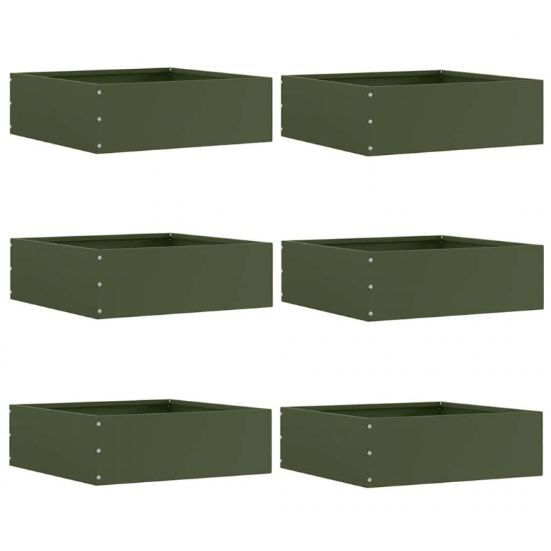 Krawężnik do trawnika 6 pcs Zielony oliwkowy 40 x 40 x 13 cm
