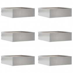 Krawężnik do trawnika 6 pcs Srebrny 40 x 40 x 13 cm