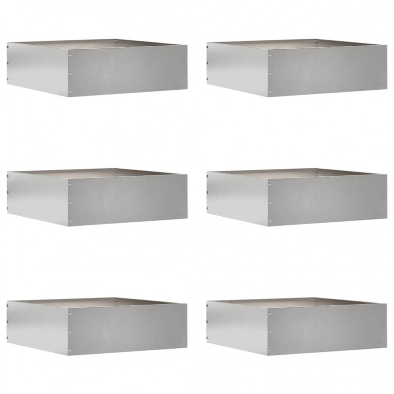 Krawężnik do trawnika 6 pcs Srebrny 40 x 40 x 13 cm