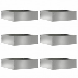 Krawężnik do trawnika 6 pcs Srebrny 40 x 40 x 13 cm