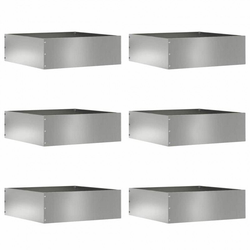 Krawężnik do trawnika 6 pcs Srebrny 40 x 40 x 13 cm