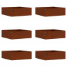 Krawężnik do trawnika 6 pcs Rdzawy 40 x 40 x 13 cm