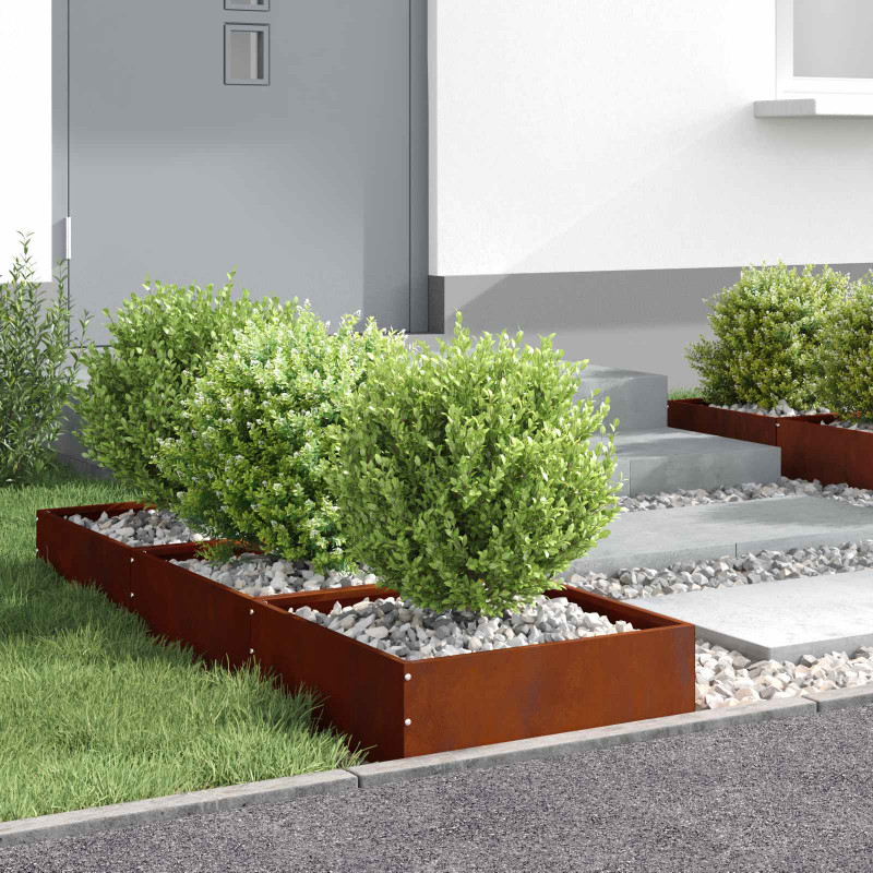 Krawężnik do trawnika 6 pcs Rdzawy 40 x 40 x 13 cm