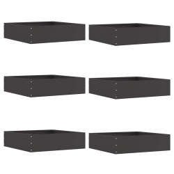 Krawężnik do trawnika 6 pcs Czarny 50 x 50 x 13 cm Stal