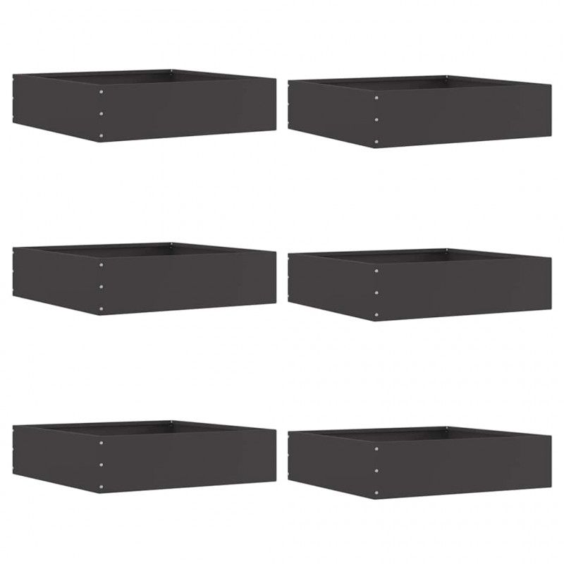 Krawężnik do trawnika 6 pcs Czarny 50 x 50 x 13 cm Stal