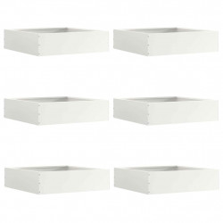 Krawężnik do trawnika 6 pcs Biały 50 x 50 x 13 cm Stal