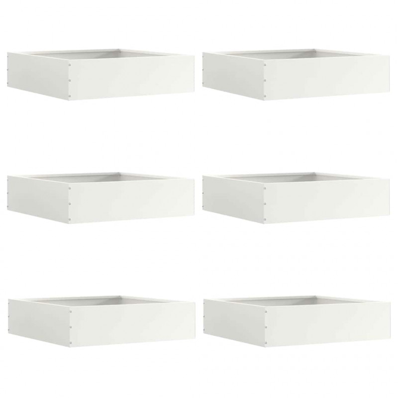 Krawężnik do trawnika 6 pcs Biały 50 x 50 x 13 cm Stal