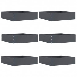 Krawężnik do trawnika 6 pcs Antracyt 50 x 50 x 13 cm Stal