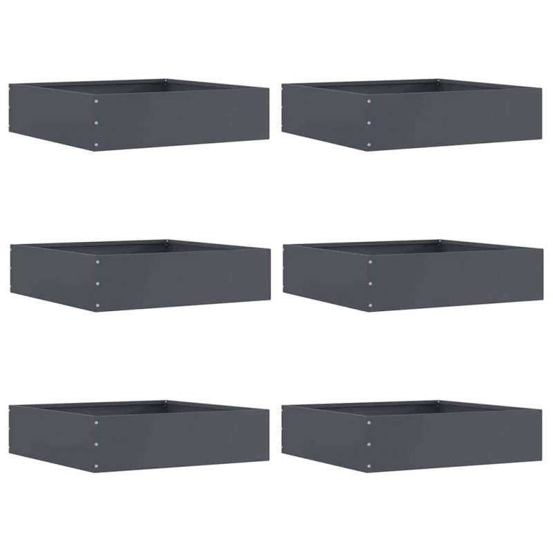 Krawężnik do trawnika 6 pcs Antracyt 50 x 50 x 13 cm Stal