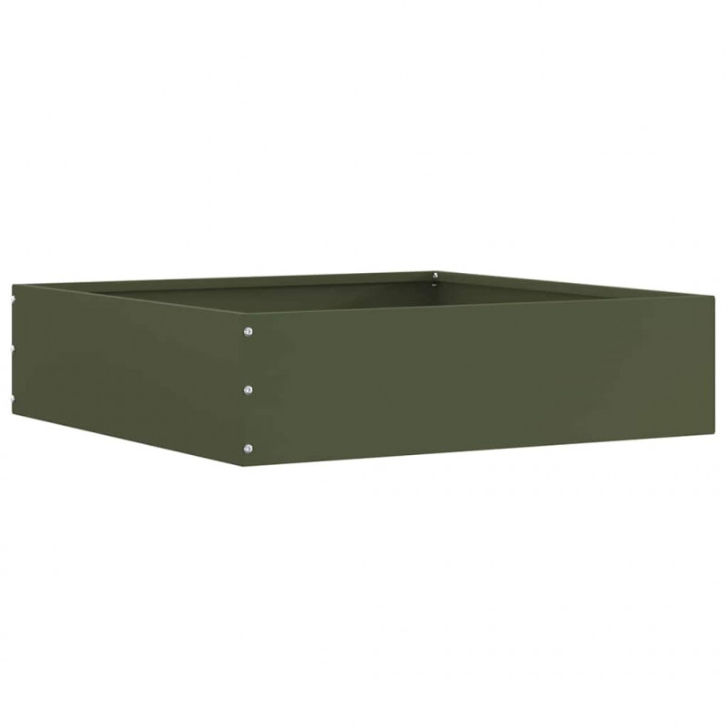 Krawężnik do trawnika oliwkowy 50 x 50 x 13 cm Stal