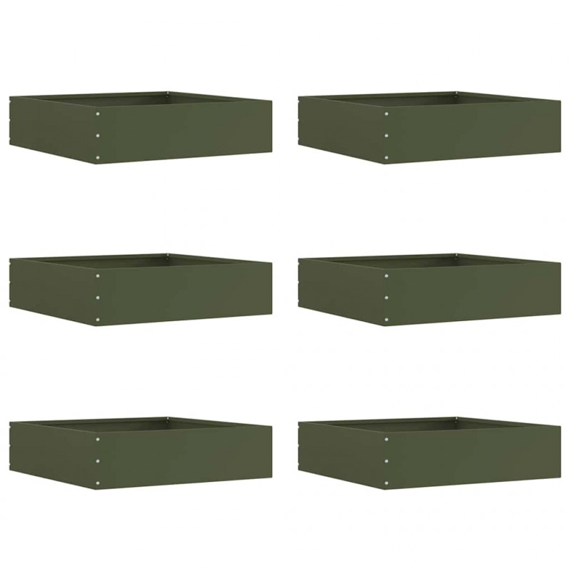 Krawężnik do trawnika 6 pcs Zielony oliwkowy 50 x 50 x 13 cm
