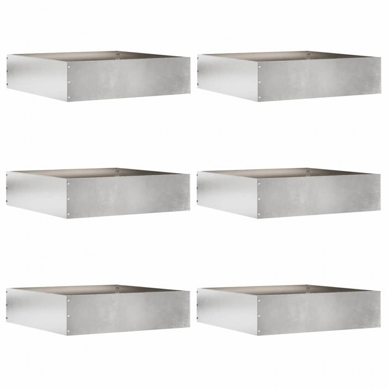 Krawężnik do trawnika 6 pcs Srebrny 50 x 50 x 13 cm