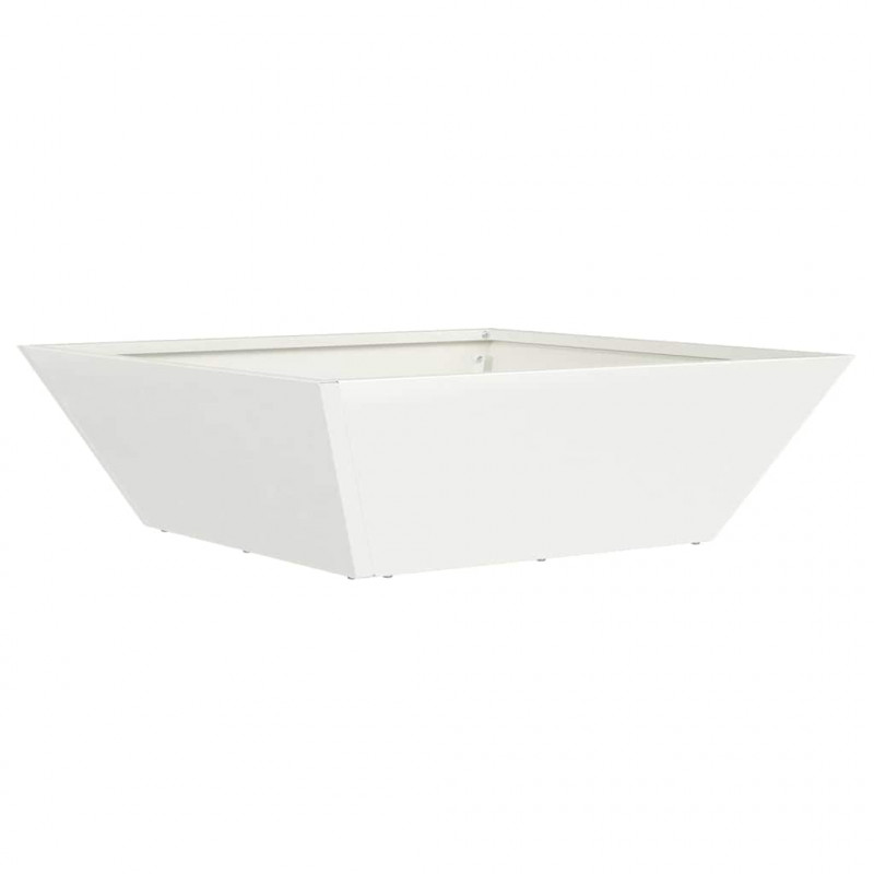 Doniczka ogrodowa Biały 50 x 50 x 15 cm Stal zimnogięta