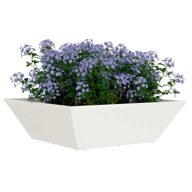 Doniczka ogrodowa 5 pcs Biały 50 x 50 x 15 cm Stal zimnogięta