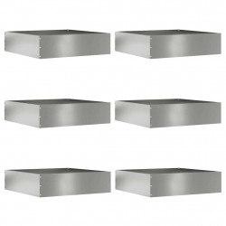 Krawężnik do trawnika 6 pcs Srebrny 50 x 50 x 13 cm
