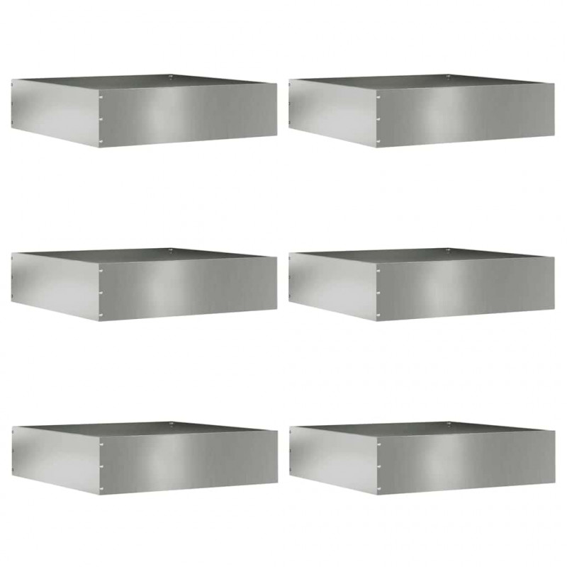 Krawężnik do trawnika 6 pcs Srebrny 50 x 50 x 13 cm