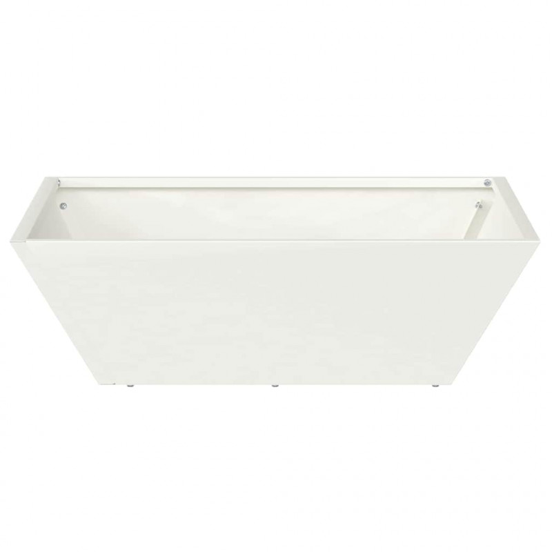 Doniczka ogrodowa 5 pcs Biały 50 x 50 x 15 cm Stal zimnogięta