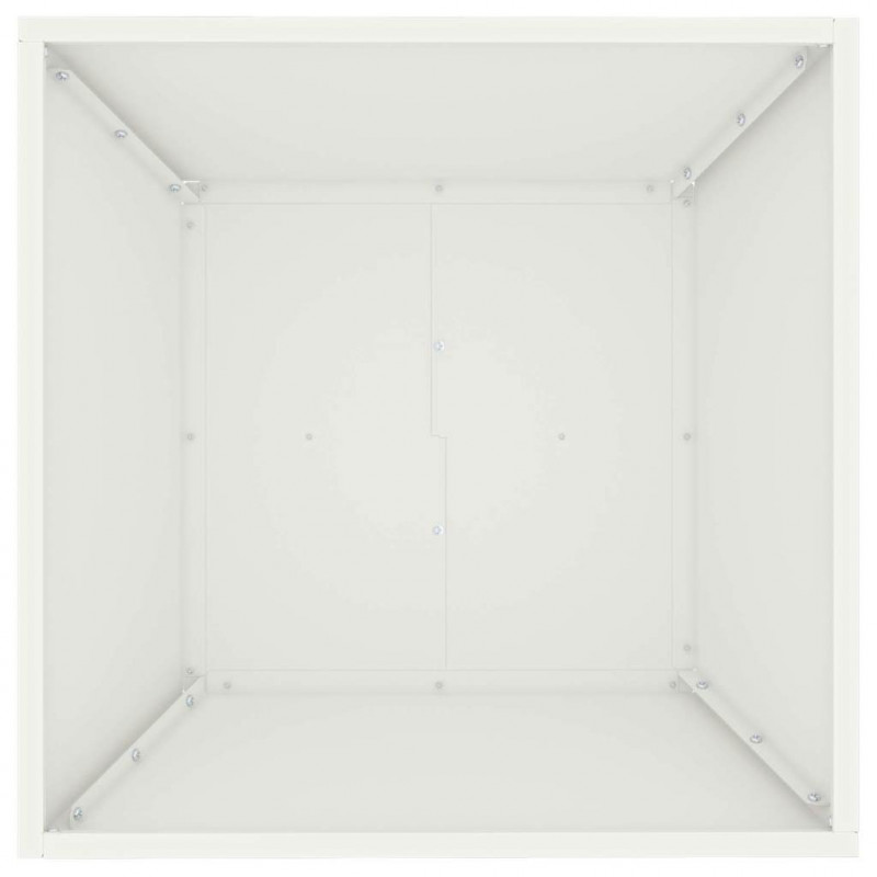 Doniczka ogrodowa 5 pcs Biały 50 x 50 x 15 cm Stal zimnogięta