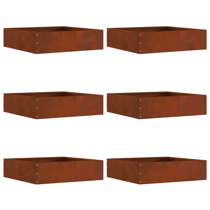 Krawężnik do trawnika 6 pcs Rdzawy 50 x 50 x 13 cm