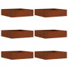 Krawężnik do trawnika 6 pcs Rdzawy 50 x 50 x 13 cm