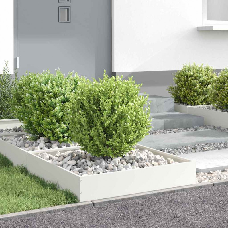 Krawężnik do trawnika Biały 60 x 60 x 13 cm Stal