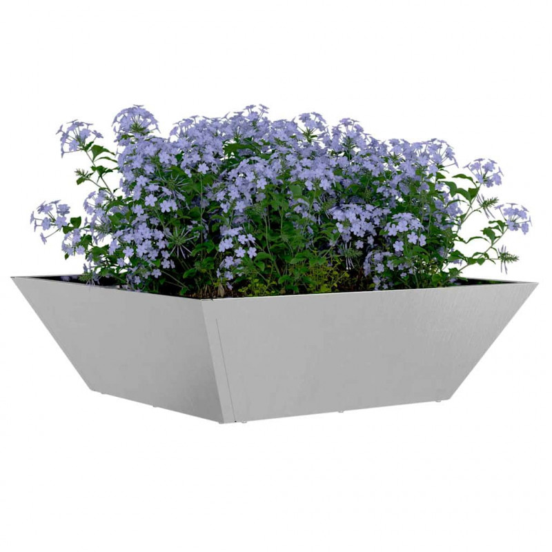 Doniczka ogrodowa Srebrny 50 x 50 x 15 cm Stal nierdzewna