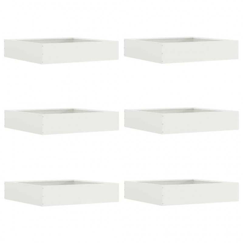Krawężnik do trawnika 6 pcs Biały 60 x 60 x 13 cm Stal