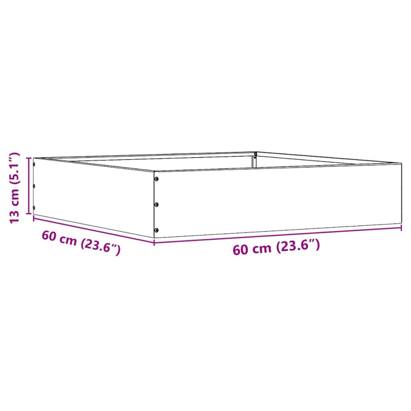 Krawężnik do trawnika Antracyt 60 x 60 x 13 cm Stal