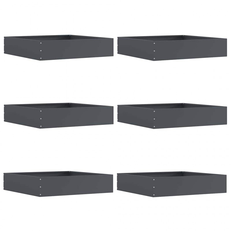 Krawężnik do trawnika 6 pcs Antracyt 60 x 60 x 13 cm Stal