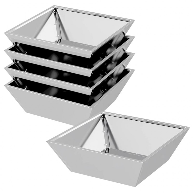 Doniczka ogrodowa 5 pcs Srebrny 50 x 50 x 15 cm