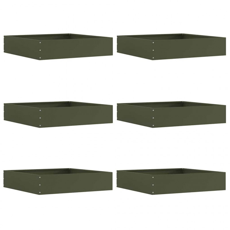 Krawężnik do trawnika 6 pcs Zielony oliwkowy 60 x 60 x 13 cm