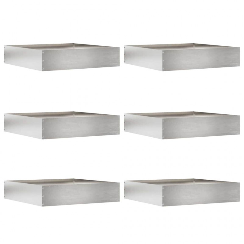 Krawężnik do trawnika 6 pcs Srebrny 60 x 60 x 13 cm