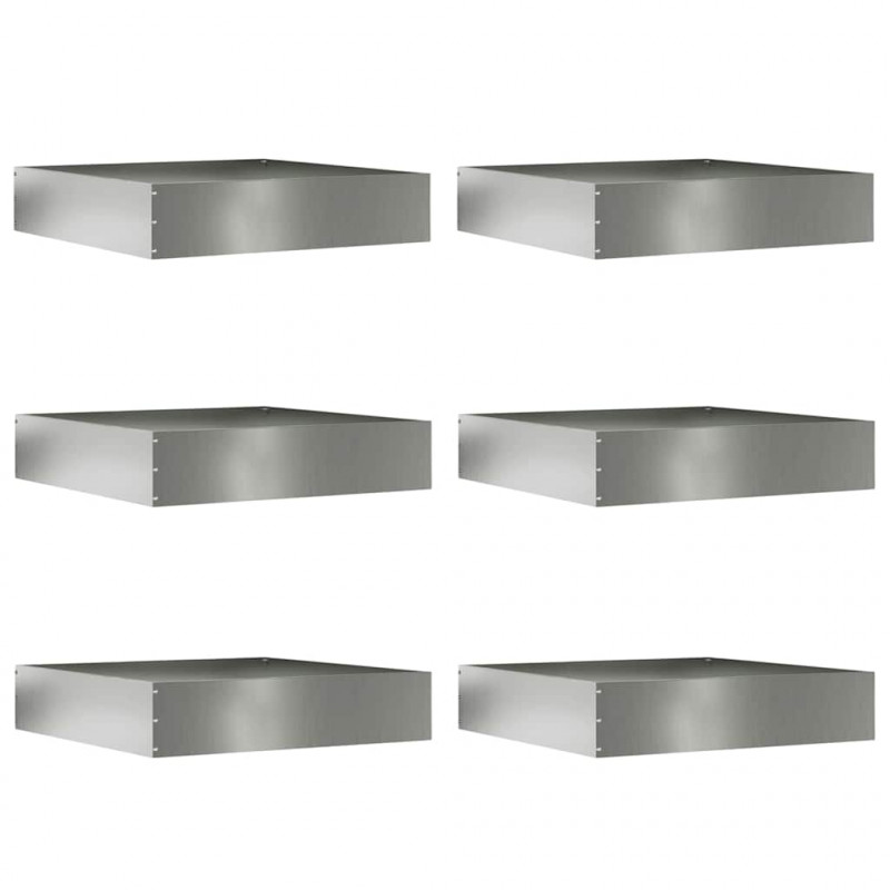 Krawężnik do trawnika 6 pcs Srebrny 60 x 60 x 13 cm