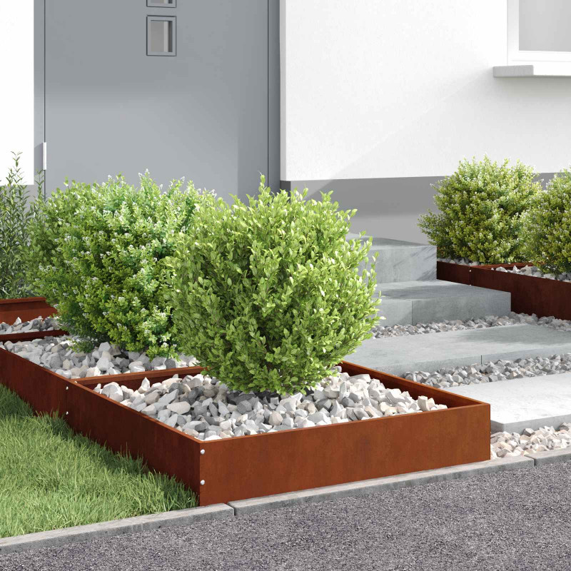 Krawężnik do trawnika 6 pcs Rdzawy 60 x 60 x 13 cm