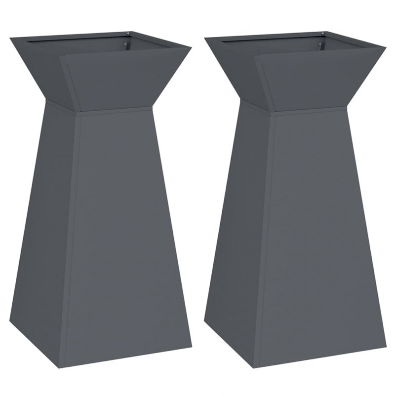 Donica słupowa 2 pcs Antracyt 35 x 35 x 73 cm